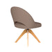 Stoel Mick Taupe met houten draaivoet-Eetkamerstoelen-Creating Home