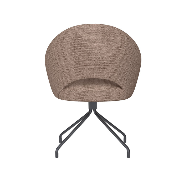 Stoel Mick Taupe met spinpoot draaivoet-Eetkamerstoelen-Creating Home