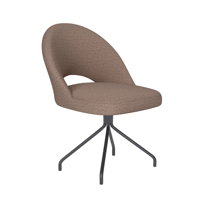 Stoel Mick Taupe met spinpoot draaivoet-Eetkamerstoelen-Creating Home