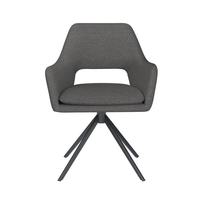 Stoel Mos Grijs met metalen draaivoet-Eetkamerstoelen-Creating Home