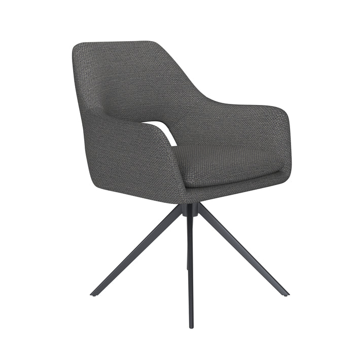 Stoel Mos Grijs met metalen draaivoet-Eetkamerstoelen-Creating Home