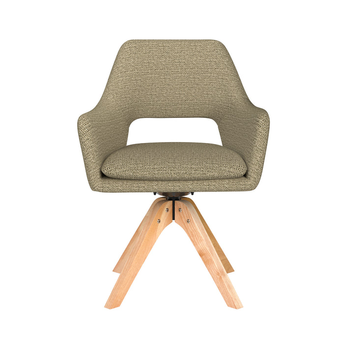 Stoel Mos Groen met houten draaivoet-Eetkamerstoelen-Creating Home