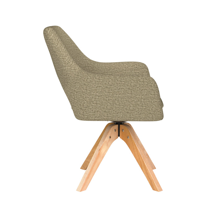Stoel Mos Groen met houten draaivoet-Eetkamerstoelen-Creating Home