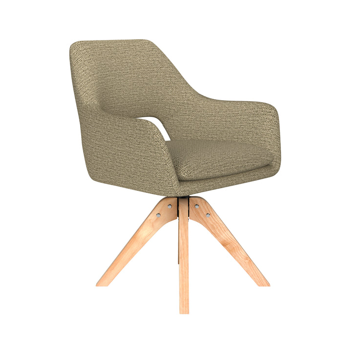 Stoel Mos Groen met houten draaivoet-Eetkamerstoelen-Creating Home