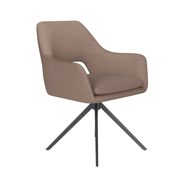 Stoel Mos Taupe met metalen draaivoet-Eetkamerstoelen-Creating Home