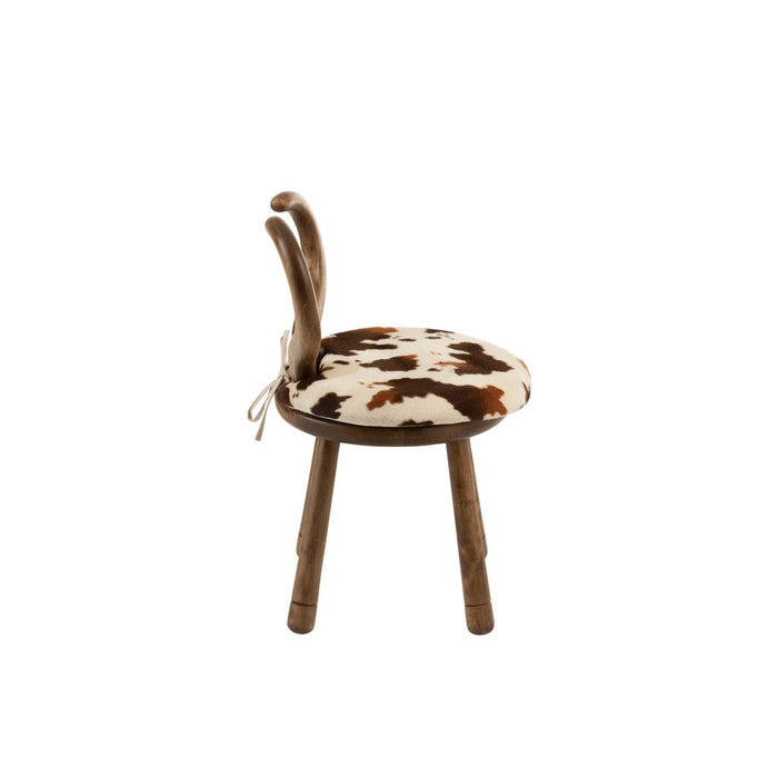 Stoel Oor koe hout bruin-Eetkamerstoelen-J-Line