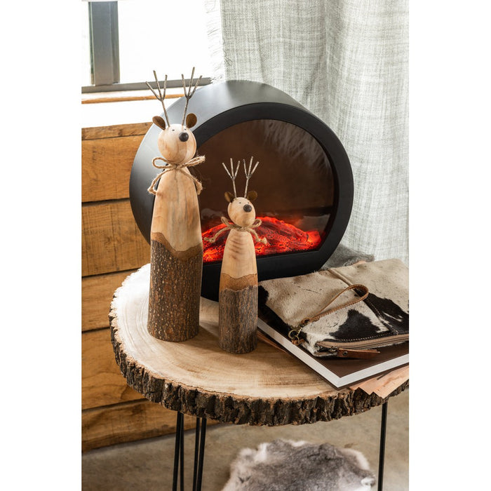 Stoel Oor koe hout bruin-Eetkamerstoelen-J-Line