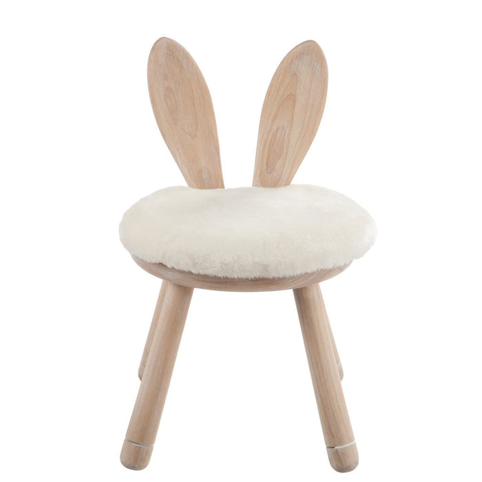 Stoel Oor konijn hout naturel-Eetkamerstoelen-J-Line