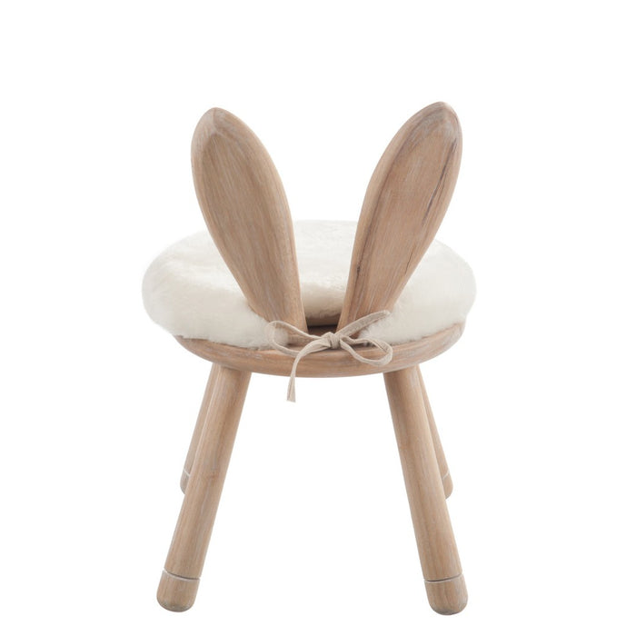 Stoel Oor konijn hout naturel-Eetkamerstoelen-J-Line