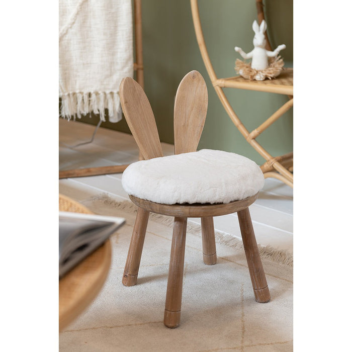 Stoel Oor konijn hout naturel-Eetkamerstoelen-J-Line