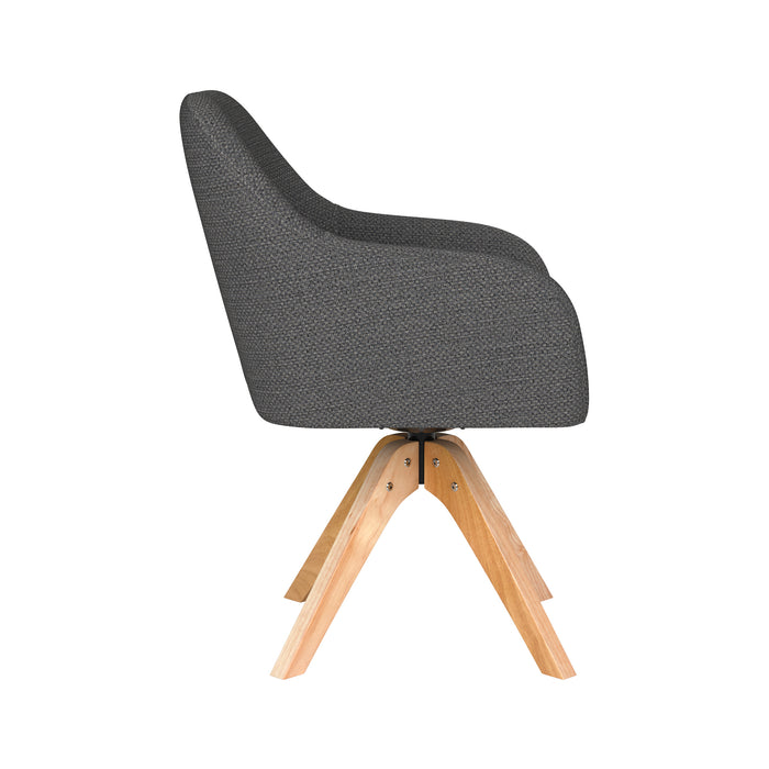 Stoel Otis Grijs met houten draaivoet-Eetkamerstoelen-Creating Home