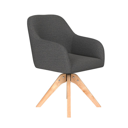 Stoel Otis Grijs met houten draaivoet-Eetkamerstoelen-Creating Home