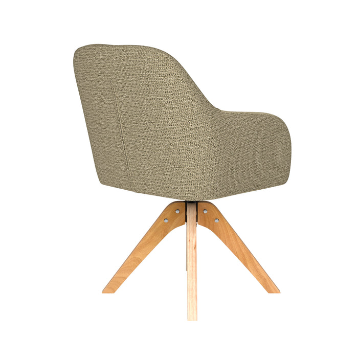 Stoel Otis Groen met houten draaivoet-Eetkamerstoelen-Creating Home