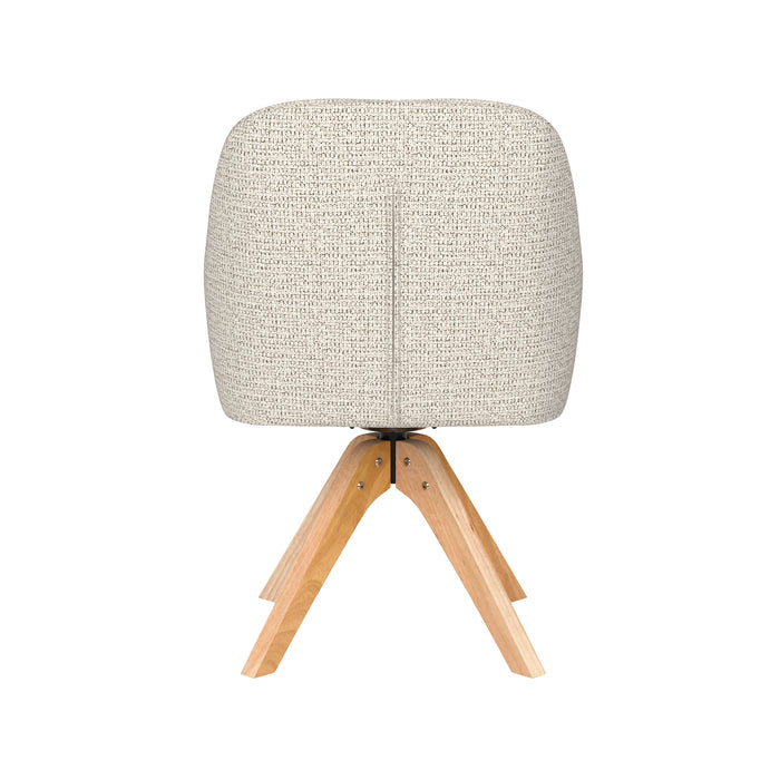 Stoel Otis Off-White met houten draaivoet-Eetkamerstoelen-Creating Home