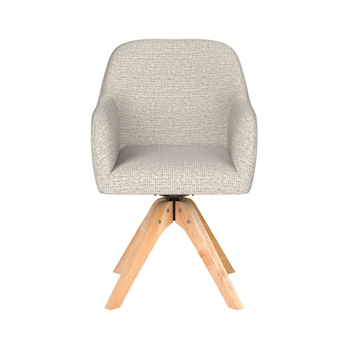 Stoel Otis Off-White met houten draaivoet-Eetkamerstoelen-Creating Home