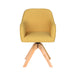Stoel Otis Oker met houten draaivoet-Eetkamerstoelen-Creating Home