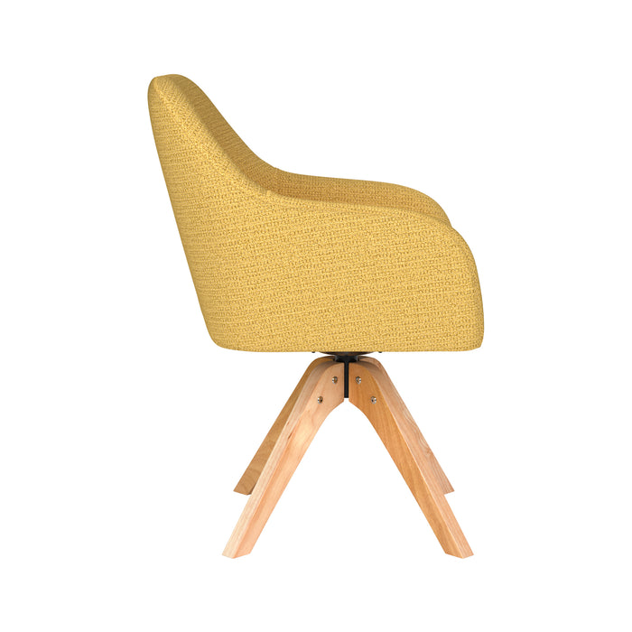 Stoel Otis Oker met houten draaivoet-Eetkamerstoelen-Creating Home