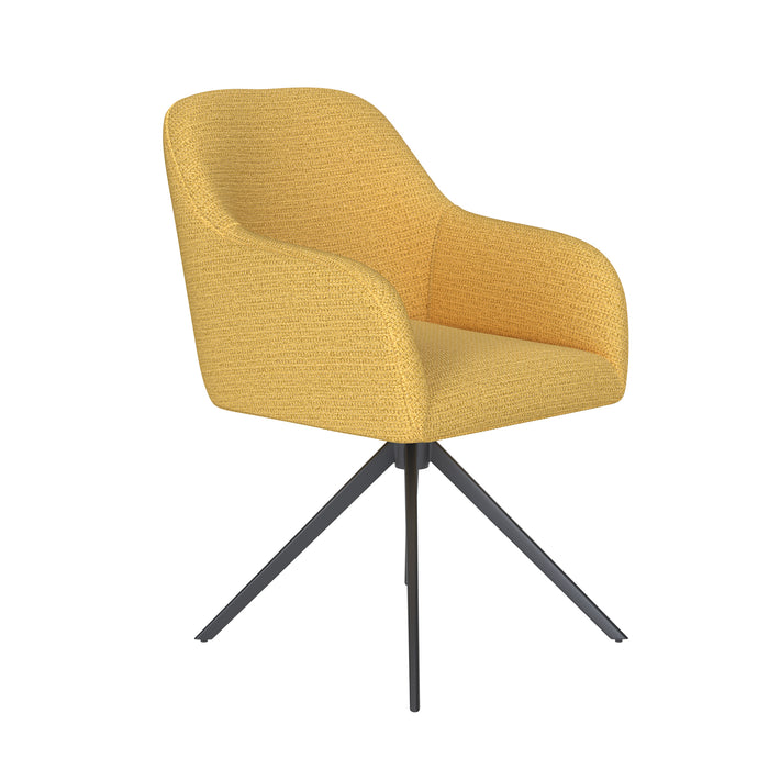 Stoel Otis Oker met metalen draaivoet-Eetkamerstoelen-Creating Home