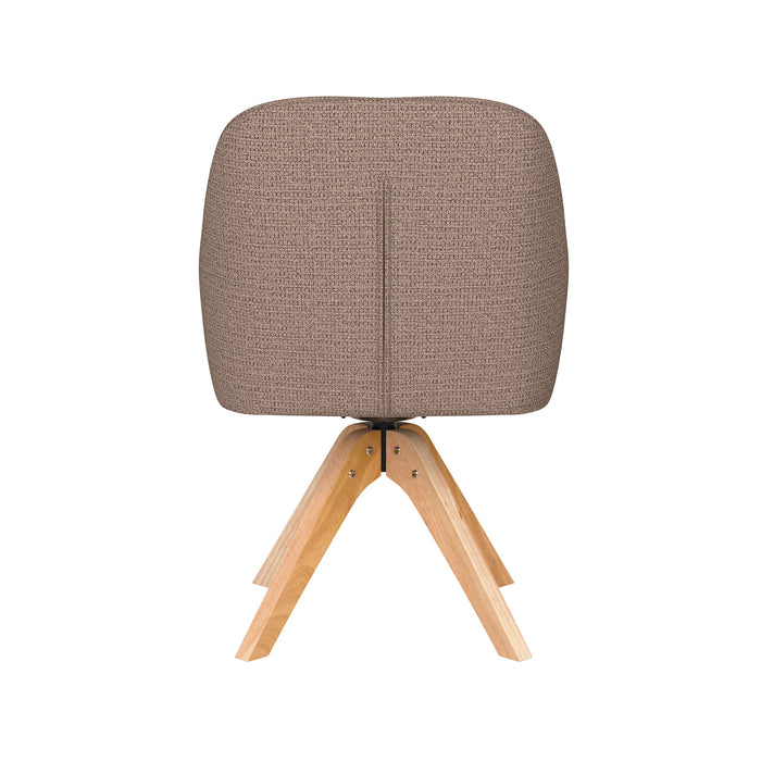 Stoel Otis Taupe met houten draaivoet-Eetkamerstoelen-Creating Home