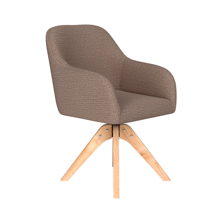 Stoel Otis Taupe met houten draaivoet-Eetkamerstoelen-Creating Home
