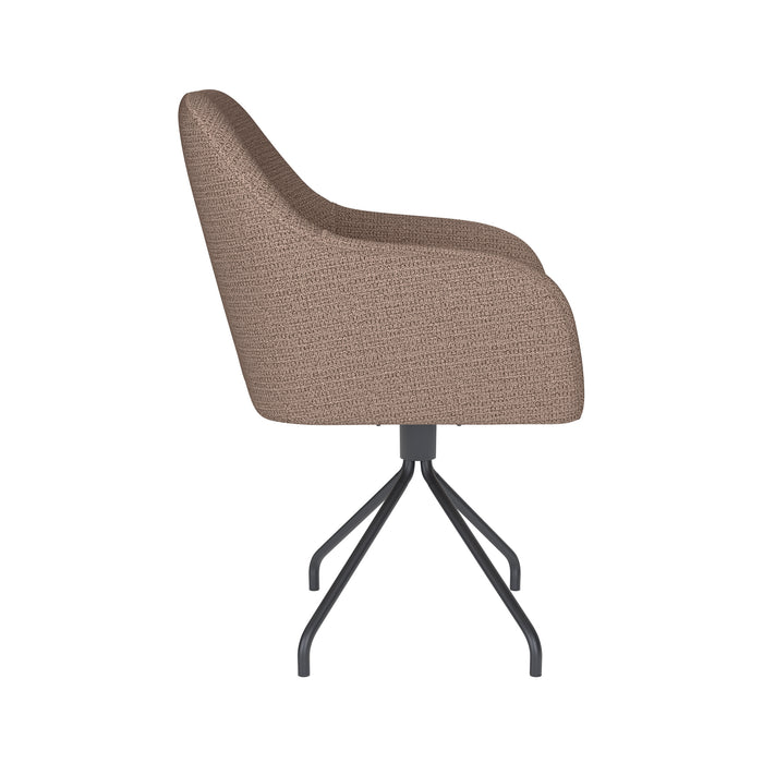Stoel Otis Taupe met spinpoot draaivoet-Eetkamerstoelen-Creating Home
