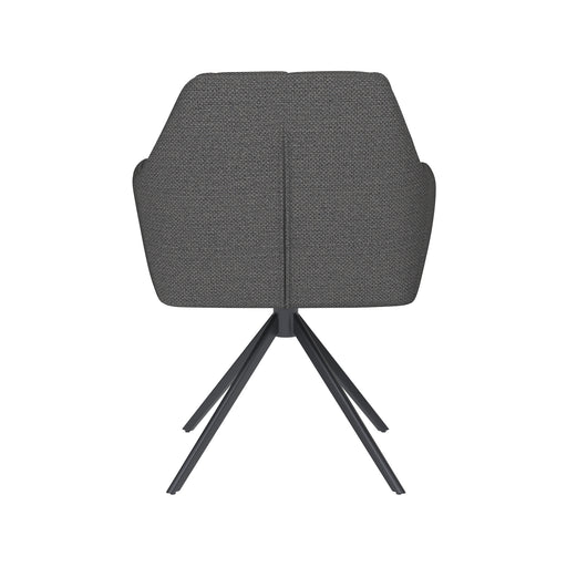 Stoel Pete Grijs met metalen draaivoet-Eetkamerstoelen-Creating Home