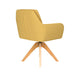Stoel Pete Oker met houten draaivoet-Eetkamerstoelen-Creating Home