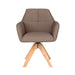 Stoel Pete Taupe met houten draaivoet-Eetkamerstoelen-Creating Home