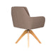 Stoel Pete Taupe met houten draaivoet-Eetkamerstoelen-Creating Home