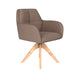 Stoel Pete Taupe met houten draaivoet-Eetkamerstoelen-Creating Home