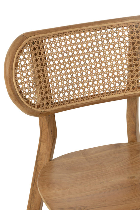 Stoel Pinda teak hout naturel-Eetkamerstoelen-J-Line