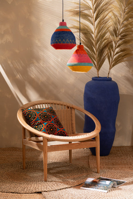 Stoel Rond teak hout naturel-Eetkamerstoelen-J-Line