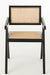 Stoel Rooster essenhout/rattan zwart-Eetkamerstoelen-J-Line