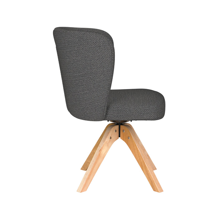 Stoel Stan Grijs met houten draaivoet-Eetkamerstoelen-Creating Home