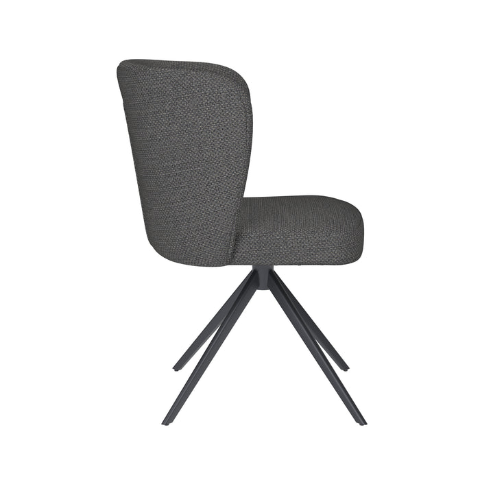 Stoel Stan Grijs met metalen draaivoet-Eetkamerstoelen-Creating Home