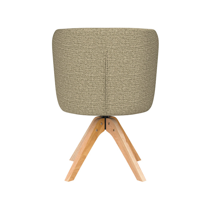 Stoel Stan Groen met houten draaivoet-Eetkamerstoelen-Creating Home