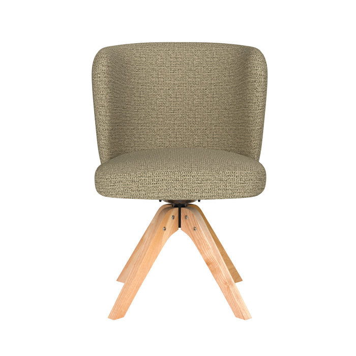 Stoel Stan Groen met houten draaivoet-Eetkamerstoelen-Creating Home