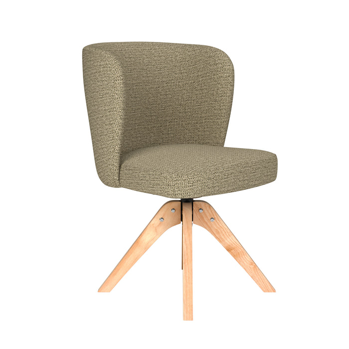 Stoel Stan Groen met houten draaivoet-Eetkamerstoelen-Creating Home