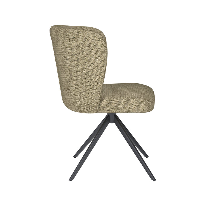 Stoel Stan Groen met metalen draaivoet-Eetkamerstoelen-Creating Home