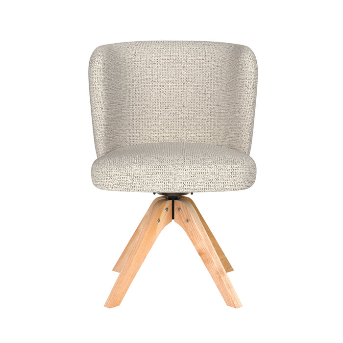 Stoel Stan Off-White met houten draaivoet-Eetkamerstoelen-Creating Home