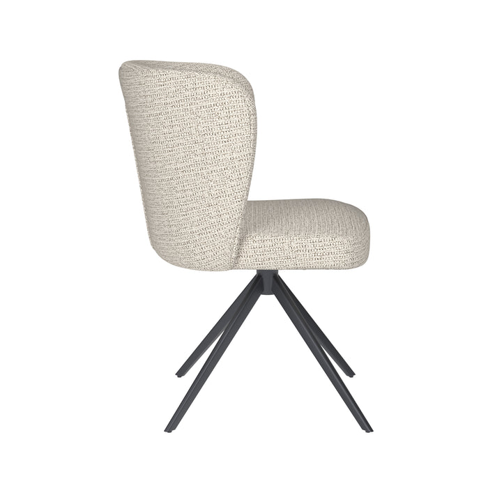 Stoel Stan Off-White met metalen draaivoet-Eetkamerstoelen-Creating Home