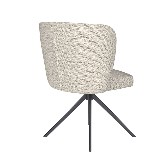 Stoel Stan Off-White met metalen draaivoet-Eetkamerstoelen-Creating Home