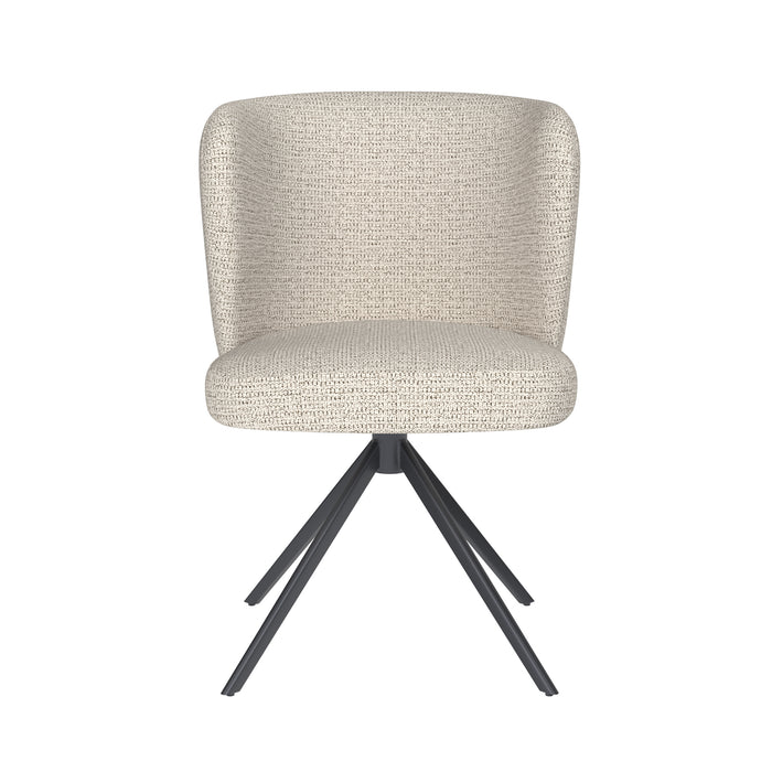 Stoel Stan Off-White met metalen draaivoet-Eetkamerstoelen-Creating Home