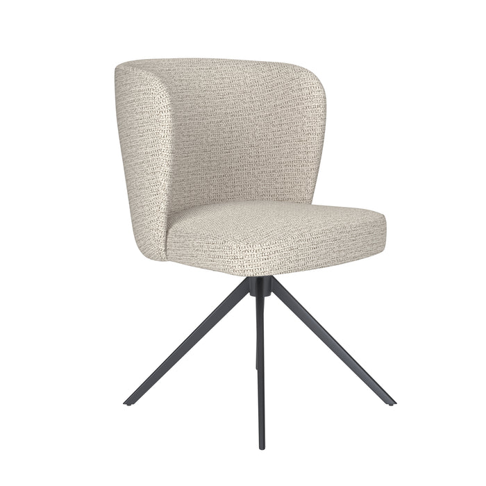 Stoel Stan Off-White met metalen draaivoet-Eetkamerstoelen-Creating Home