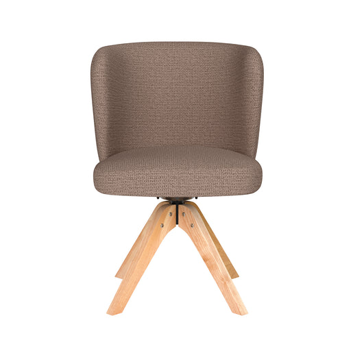 Stoel Stan Taupe met houten draaivoet-Eetkamerstoelen-Creating Home