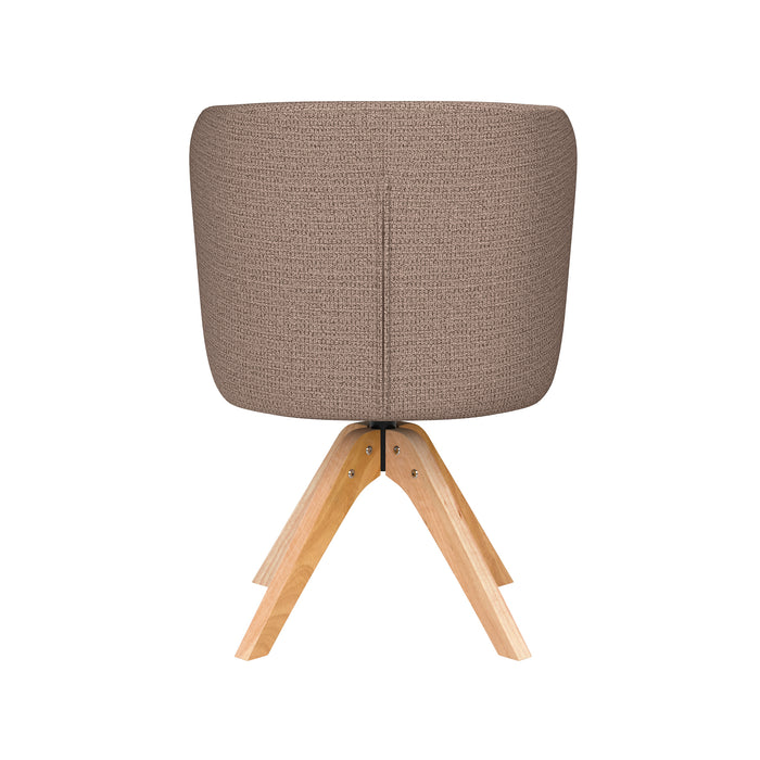Stoel Stan Taupe met houten draaivoet-Eetkamerstoelen-Creating Home