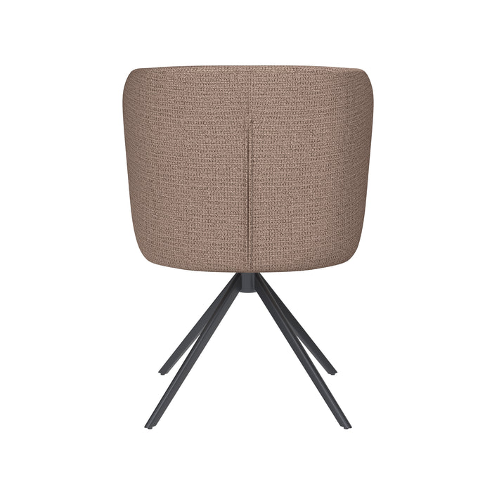Stoel Stan Taupe met metalen draaivoet-Eetkamerstoelen-Creating Home