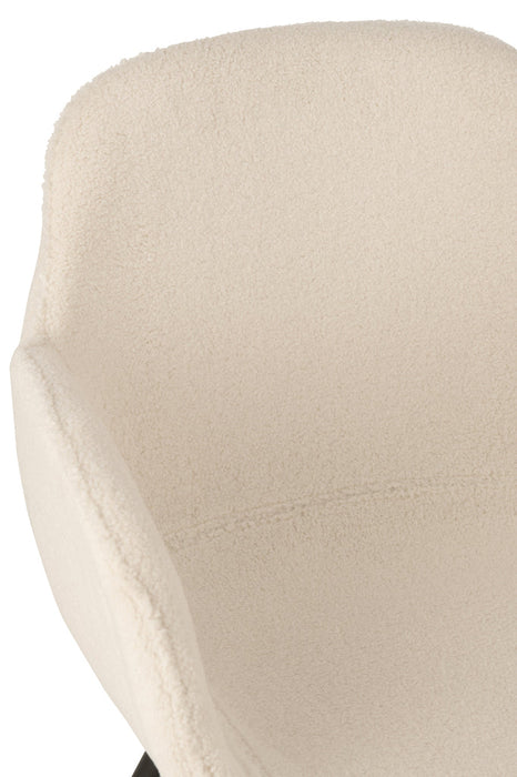 Stoel Stof/metaal wit-Eetkamerstoelen-J-Line