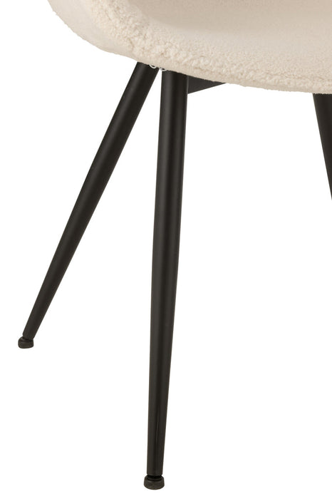 Stoel Stof/metaal wit-Eetkamerstoelen-J-Line