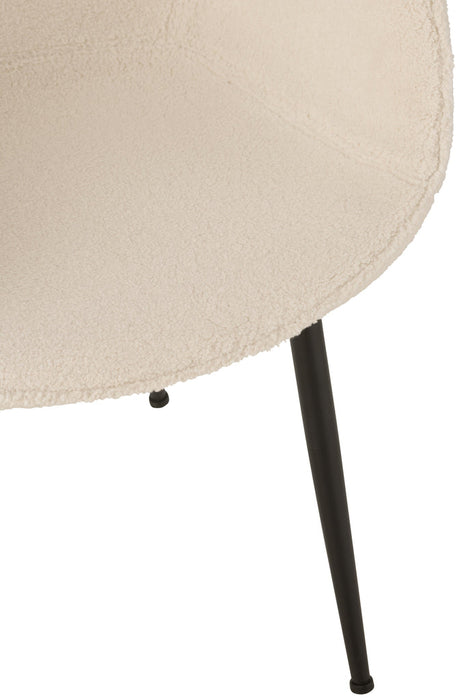 Stoel Stof/metaal wit-Eetkamerstoelen-J-Line